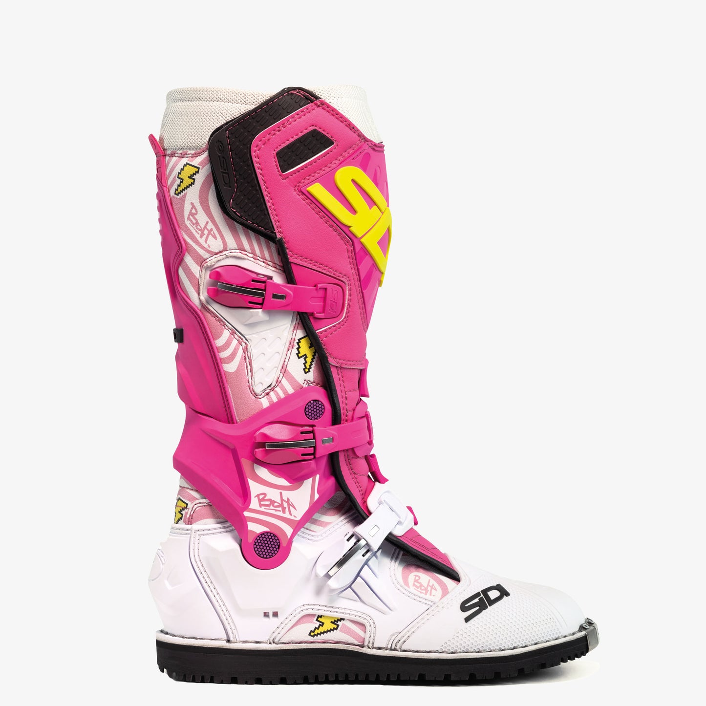 Crossair HD Billy Bolt Pink & White Motorcycle Boots