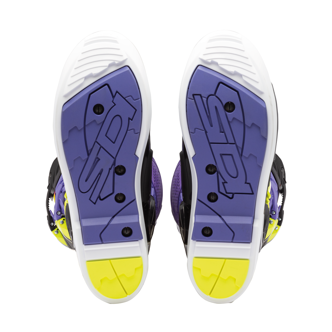 Crossfire 3 SRS Purple Violet, Black & Fluorescent Yellow Motorcycle Boots