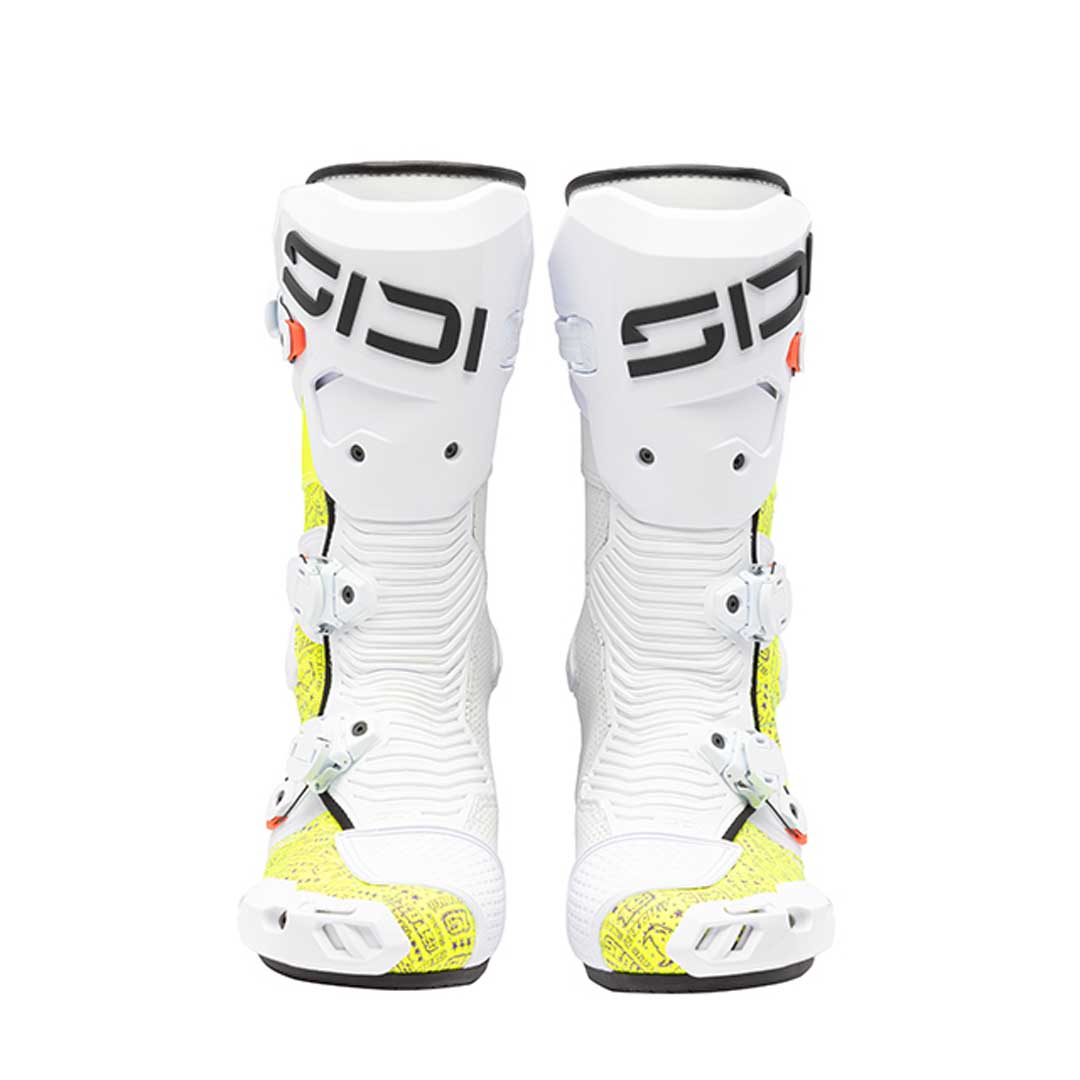 Mag 2 Air Bautista Limited Edition White & Yellow Motorcycle Boots