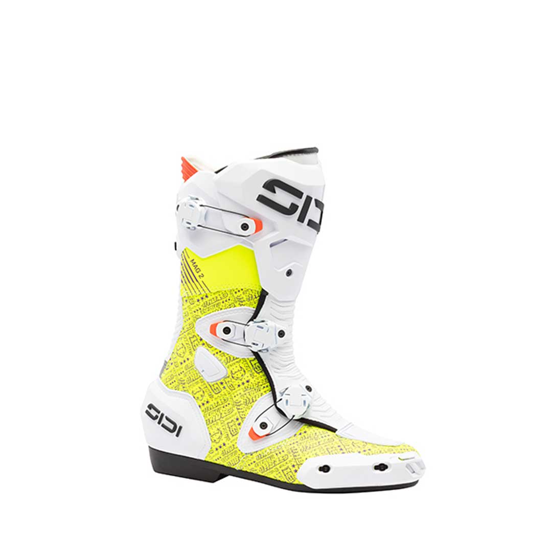 Mag 2 Air Bautista Limited Edition White & Yellow Motorcycle Boots