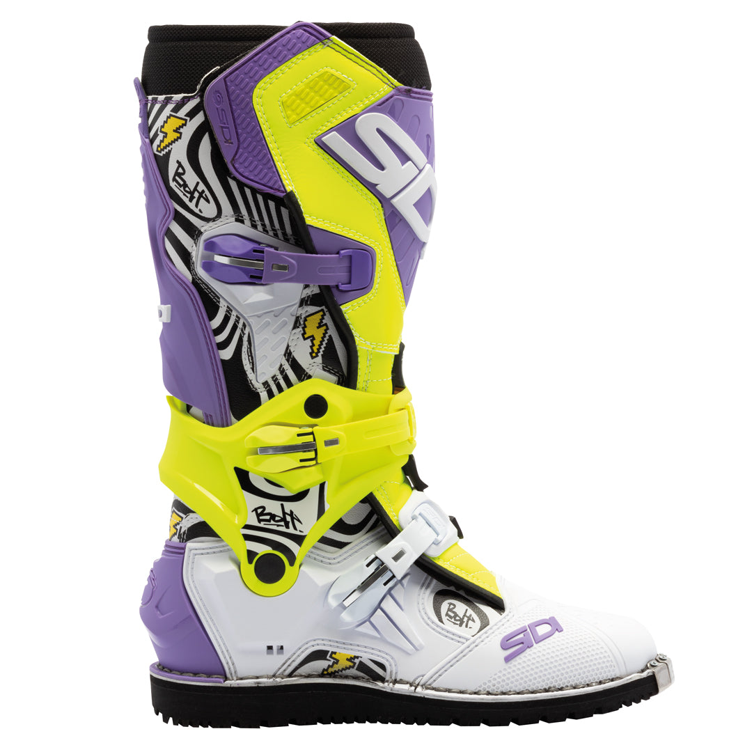 Crossair HD Billy Bolt Purple & Yellow Motorcycle Boots