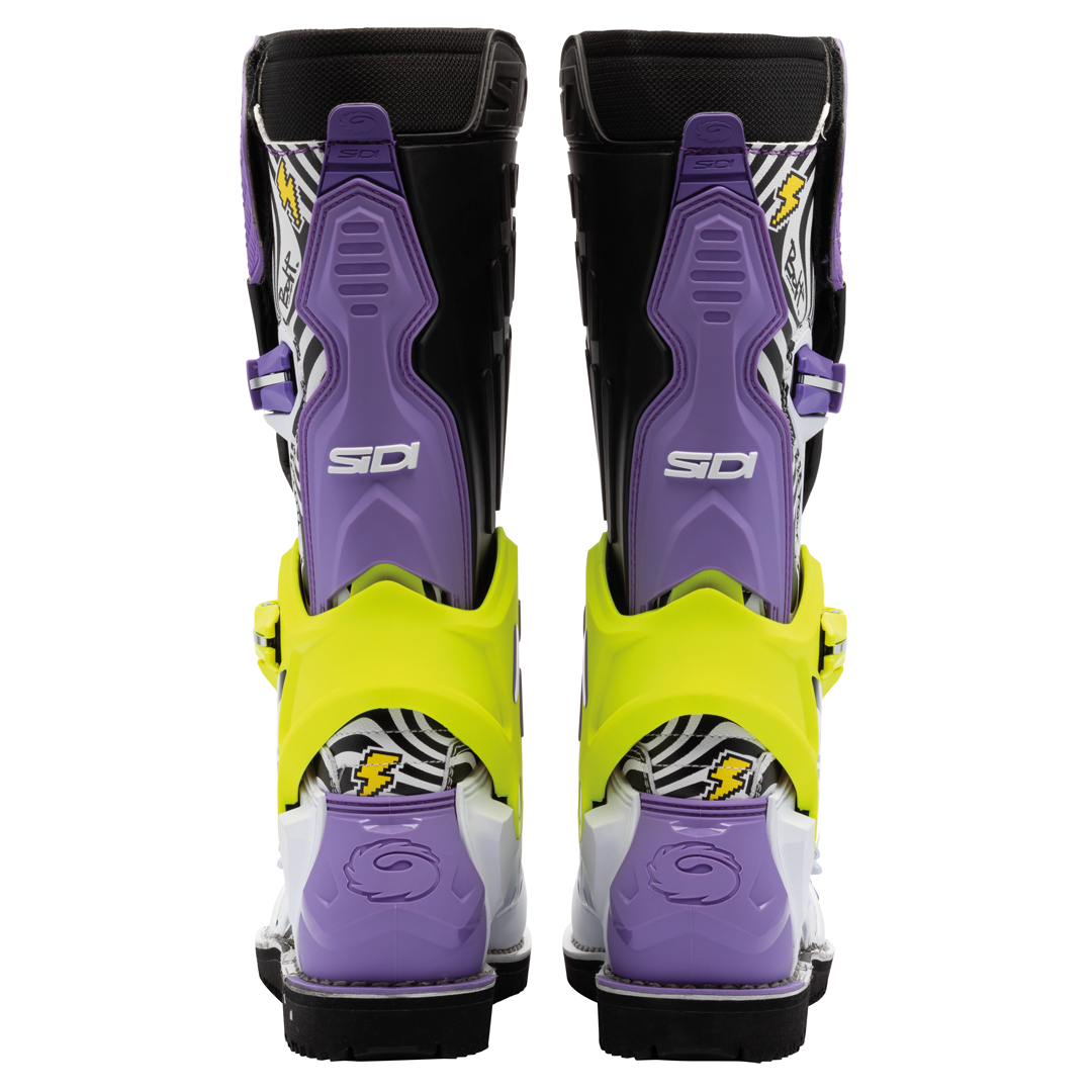 Crossair HD Billy Bolt Purple & Yellow Motorcycle Boots