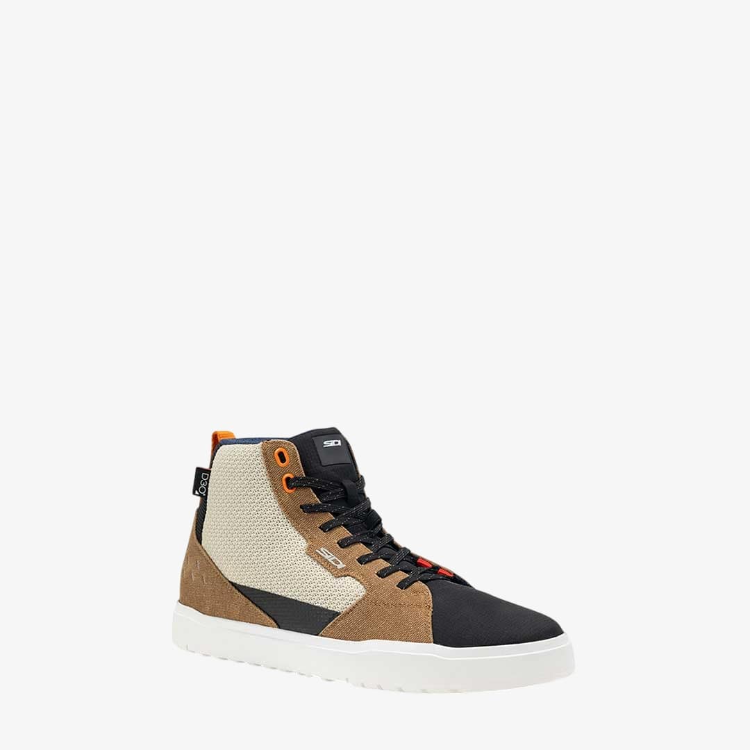 Sidi brown and cream high top motorcycle trainers