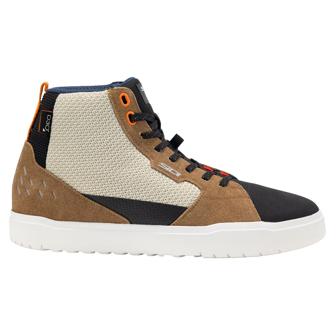 side view of brown and cream Sidi Arx Air boots