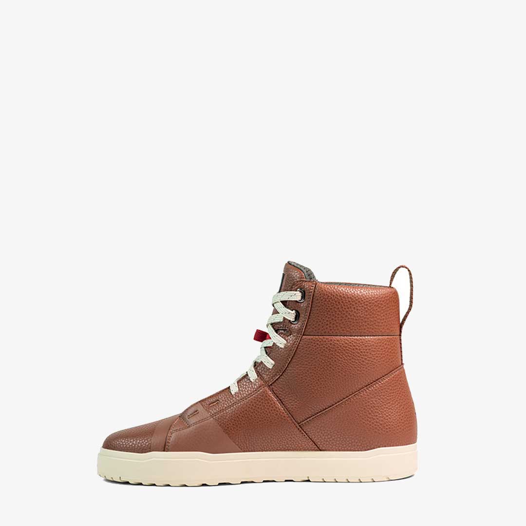 side of arx high in brown leather hi tops