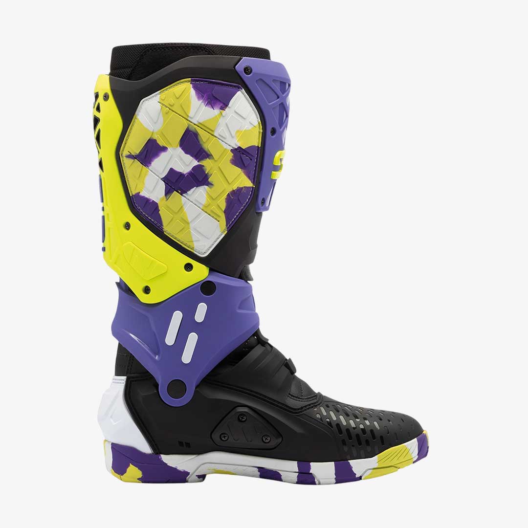 Crossair X Black & Purple Violet Motorcycle Boots