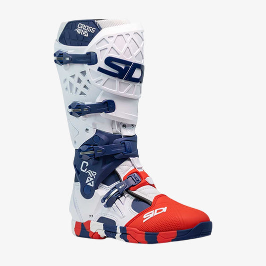 Sidi Crossair X Navy Blue and Red Motorcycle Boots