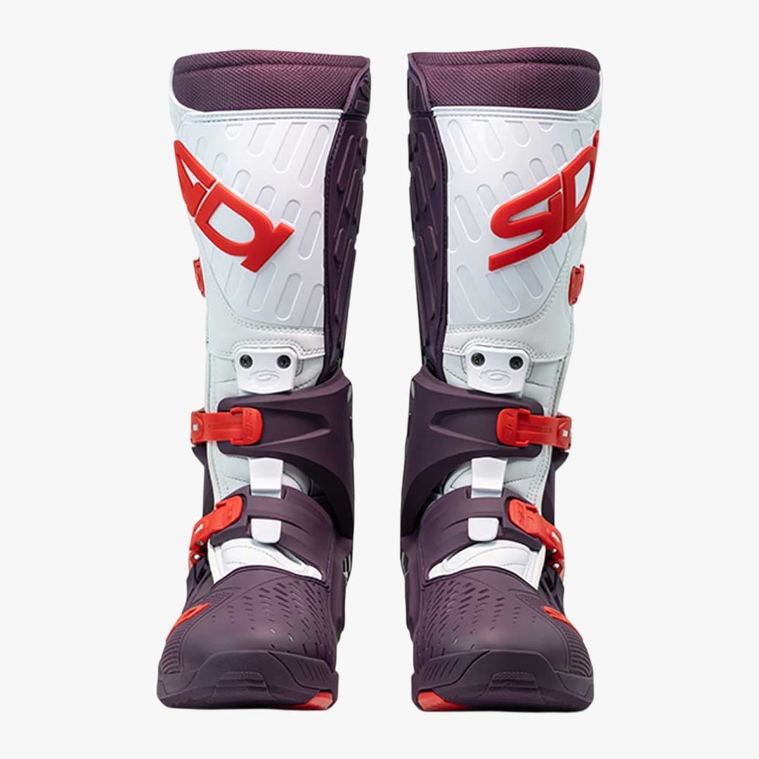 Crossair Wine & White Motorcycle Boots