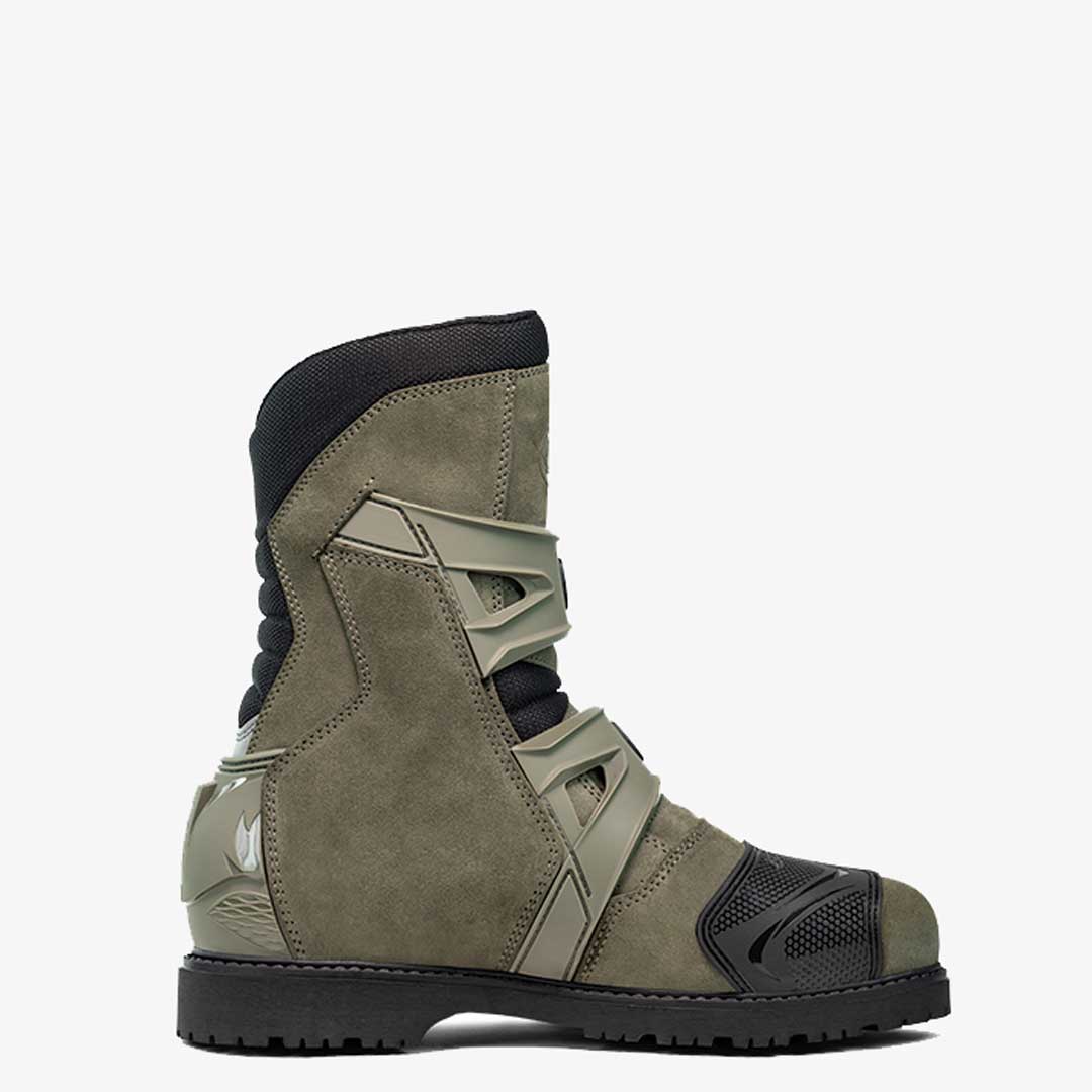 green mid adventure 2 gore tex motorcycle boots