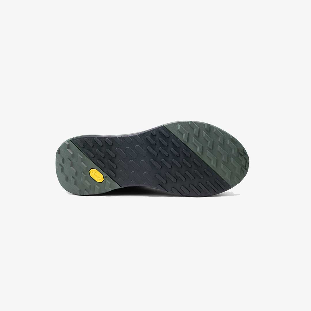 green and black grip sole on sidi trainers