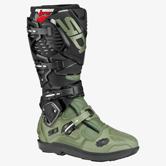 Crossfire 3 SRS Army Green & Black Motorcycle Boots