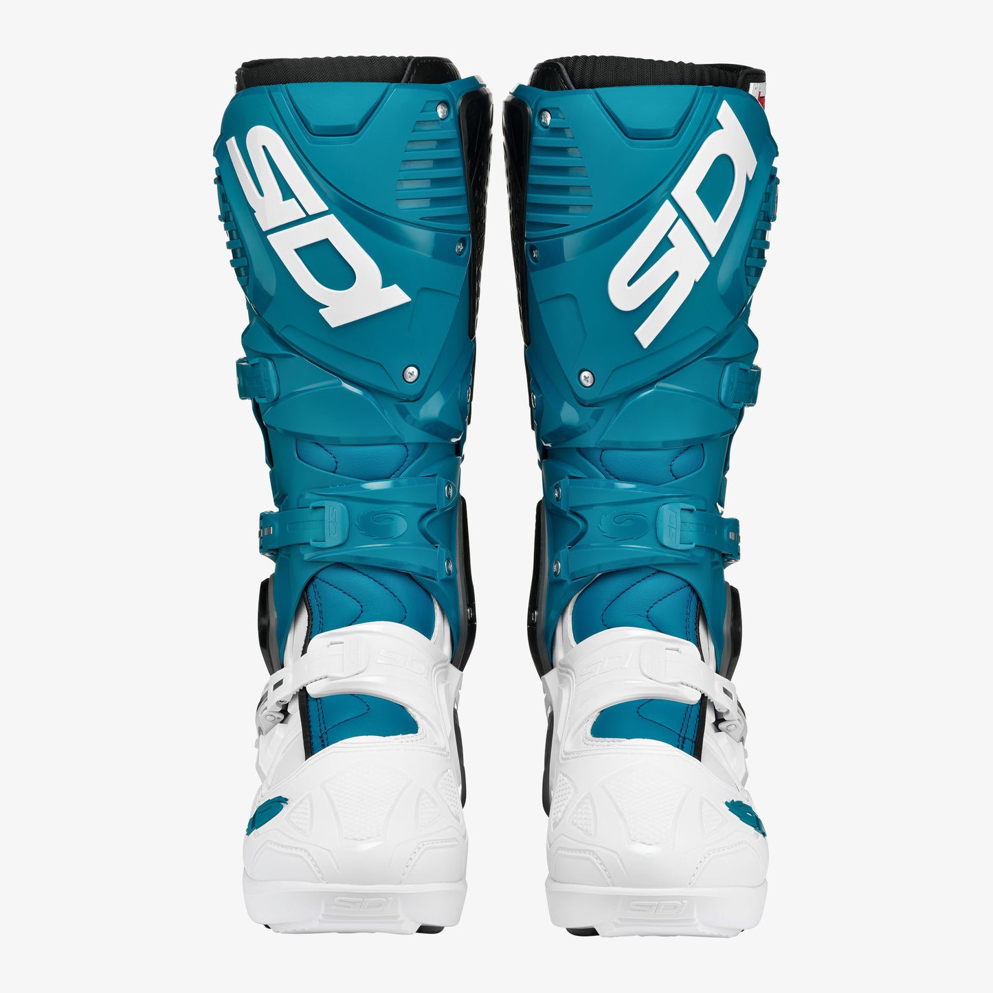Crossfire 3 SRS White & Petrol Blue Motorcycle Boots