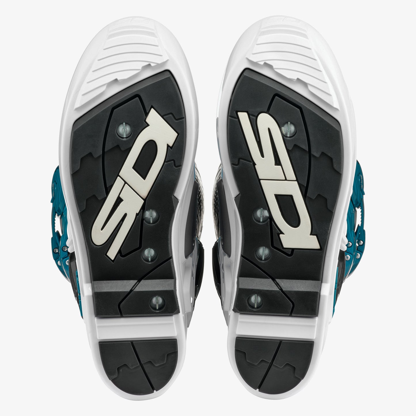Crossfire 3 SRS White & Petrol Blue Motorcycle Boots