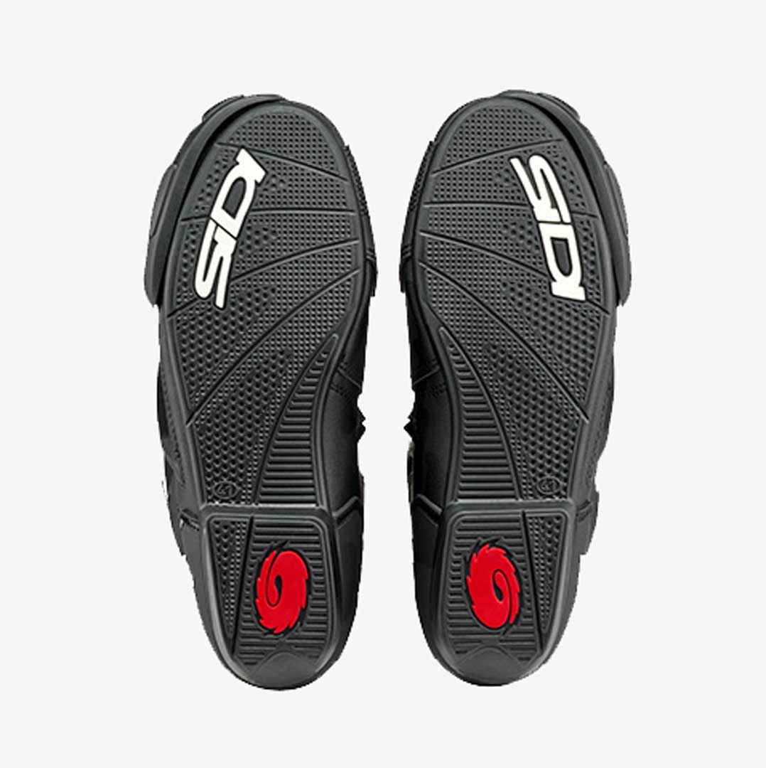 black and red sole of sidi boots