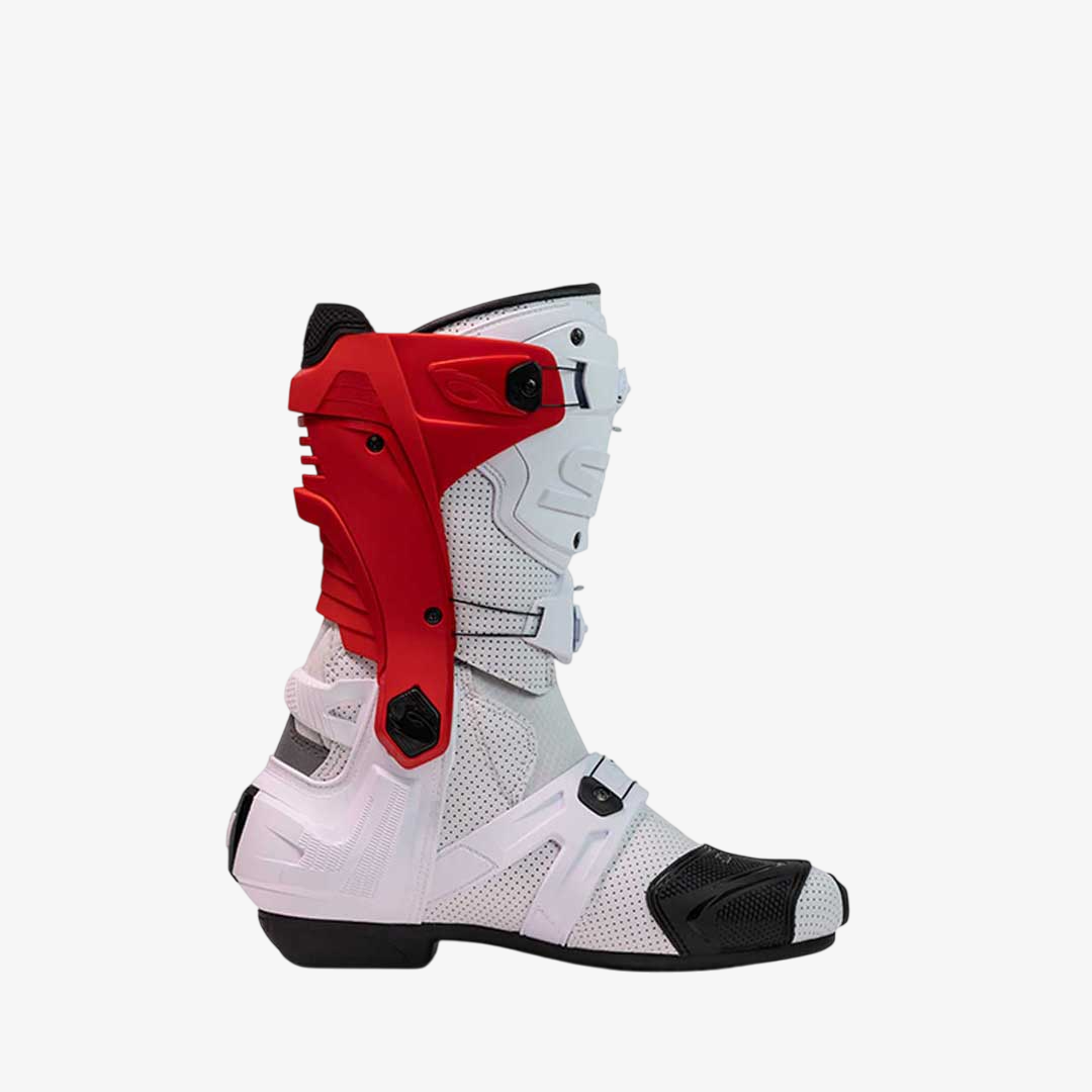 Rex Air White & Red Motorcycle Boots
