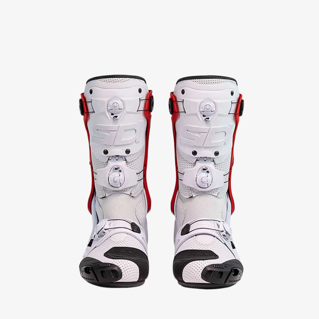 Rex Air White & Red Motorcycle Boots