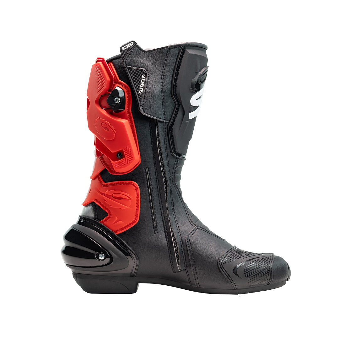 inner side view of Sidi Vertigo 2 Black and Red motorcycle boots
