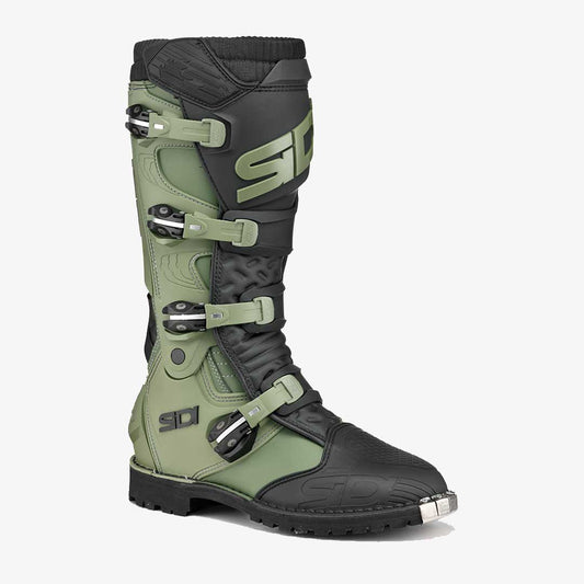 army green and black sidi enduro boots