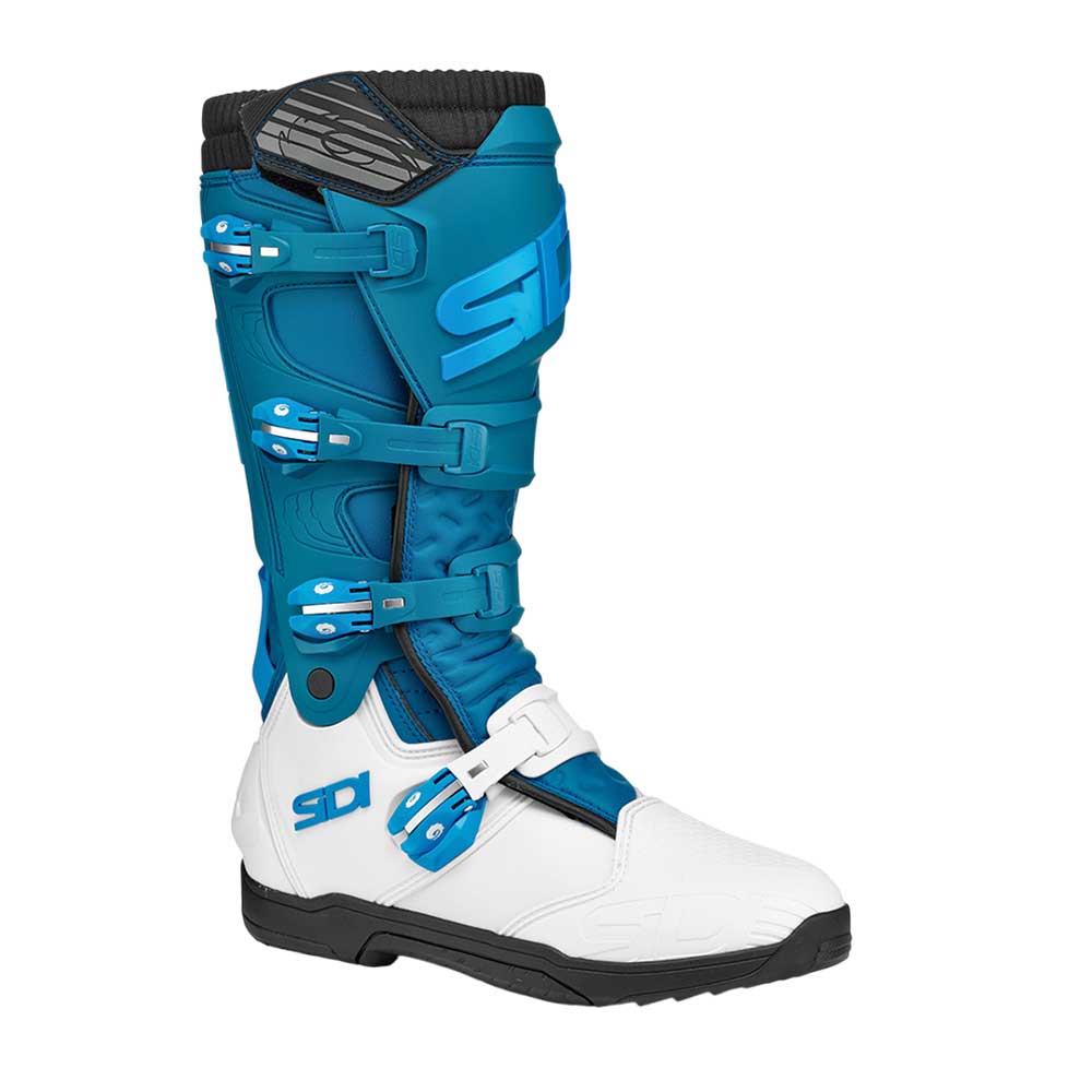 Sidi X-power White and Petrol Blue Motorcycle Boots