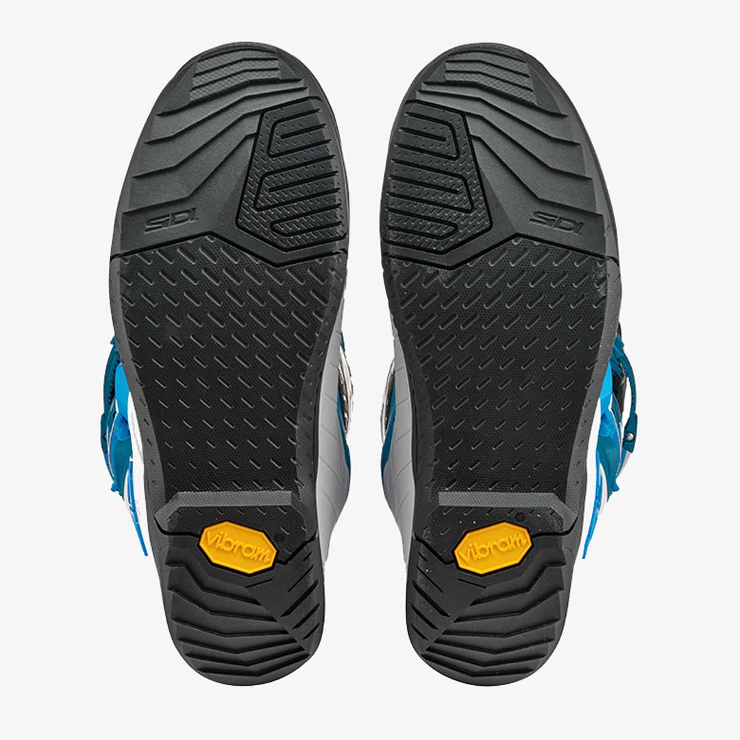 X-Power White & Petrol Blue Motorcycle Boots