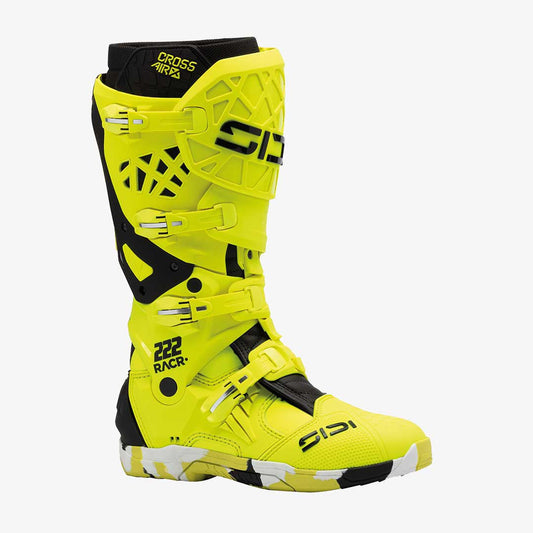 Crossair X RACR Limited Edition Fluorescent Yellow Motorcycle Boots