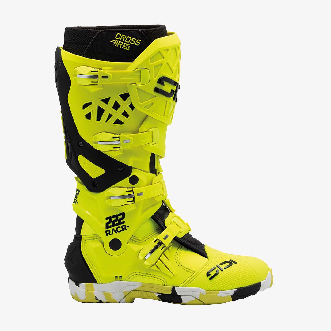 Crossair X RACR Limited Edition Fluorescent Yellow Motorcycle Boots