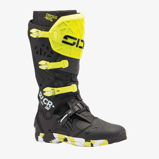 Crossair X RACR Limited Edition Black & Yellow Motorcycle Boots