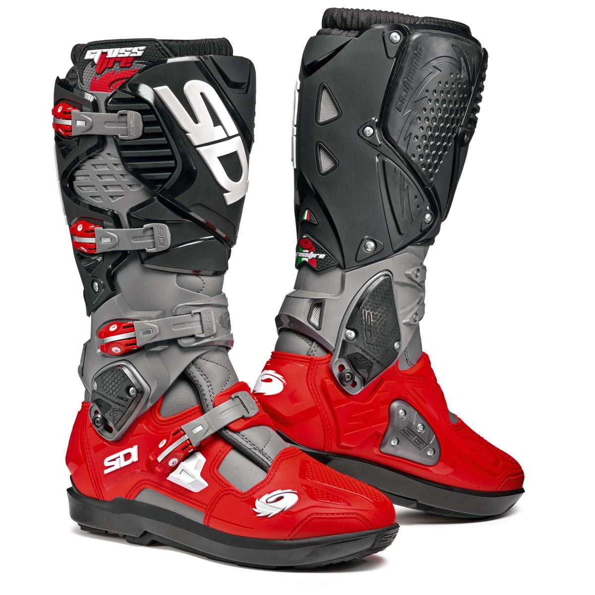 Crossfire 3 SRS Grey, Red & Black Motorcycle Boots
