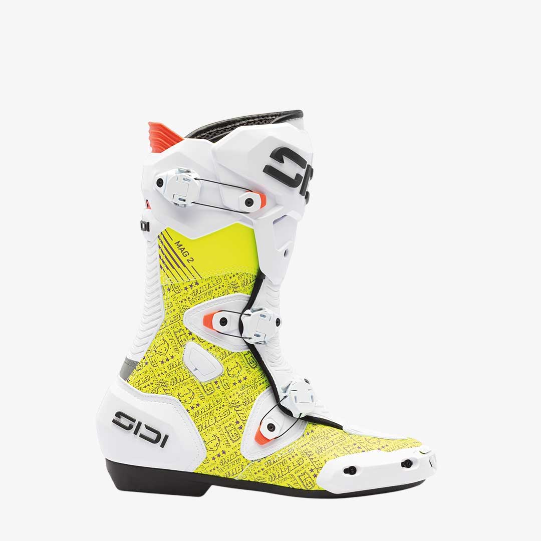 Mag 2 Air Bautista Limited Edition White & Yellow Motorcycle Boots