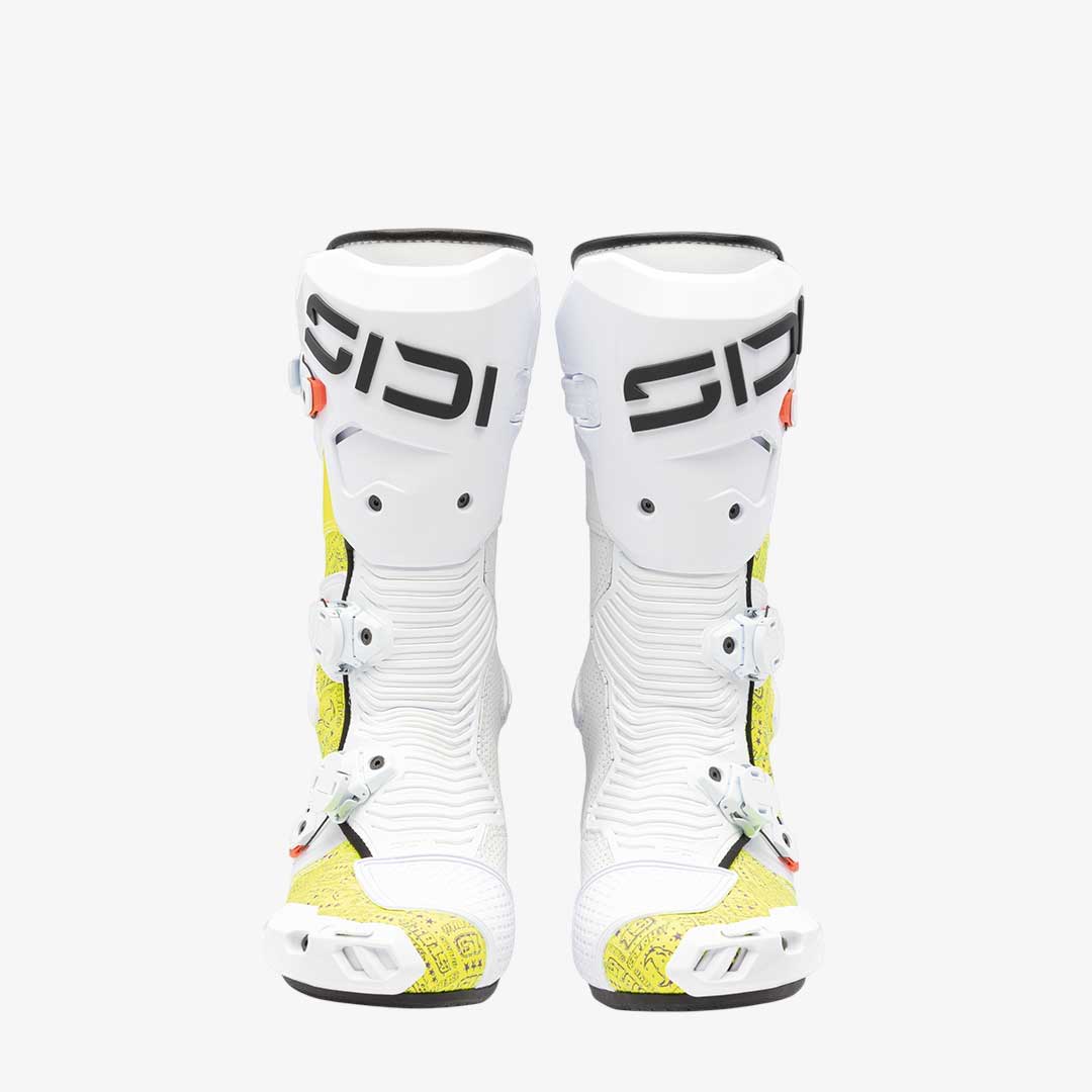 Mag 2 Air Bautista Limited Edition White & Yellow Motorcycle Boots