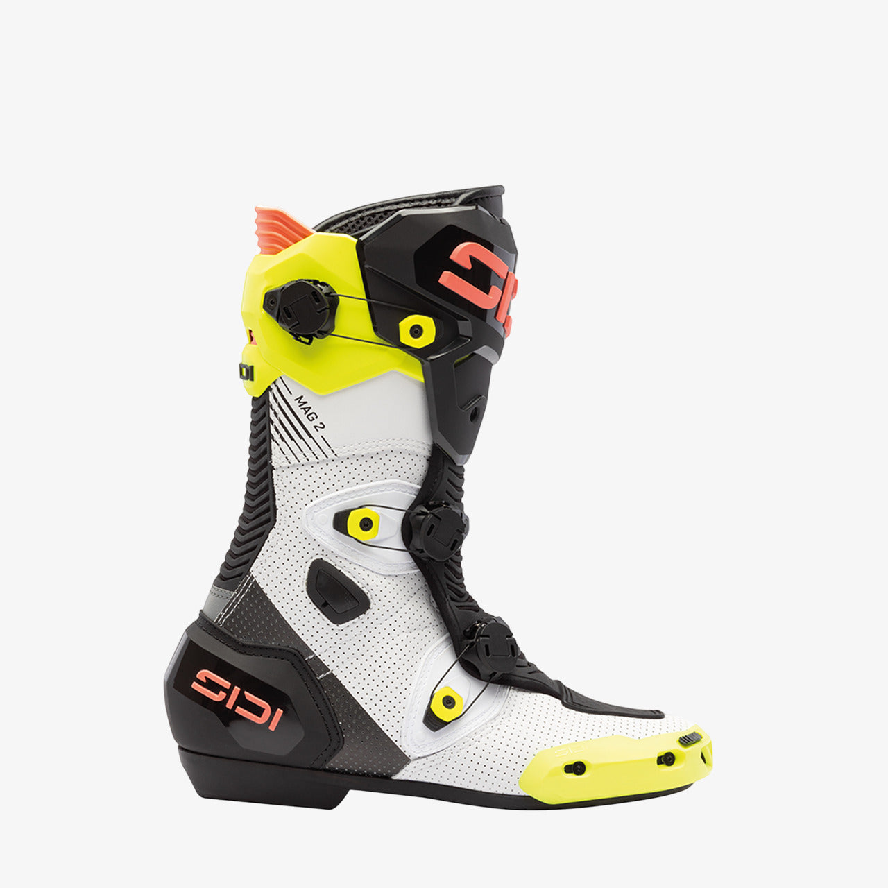 Mag 2 Air Fluorescent Yellow & Coral Motorcycle Boots