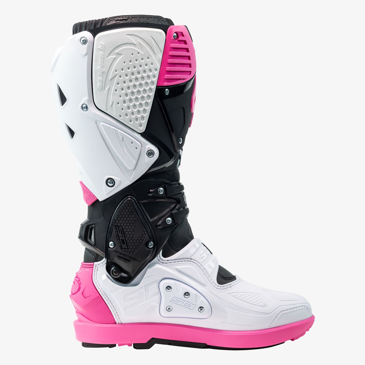 Crossfire 3 SRS Black, White & Pink Motorcycle Boots