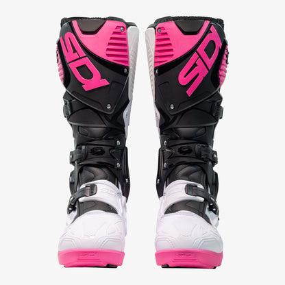 Crossfire 3 SRS Black, White & Pink Motorcycle Boots