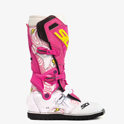 Crossair HD Billy Bolt Pink & White Motorcycle Boots