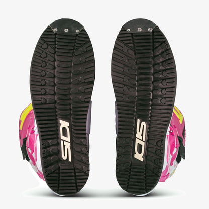 Crossair HD Billy Bolt Pink & White Motorcycle Boots
