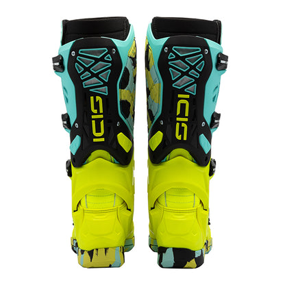 Crossair X Mint Green & Fluorescent Yellow Motorcycle Boots