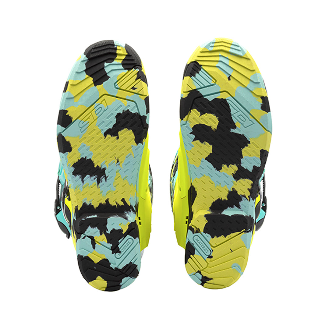 Crossair X Mint Green & Fluorescent Yellow Motorcycle Boots