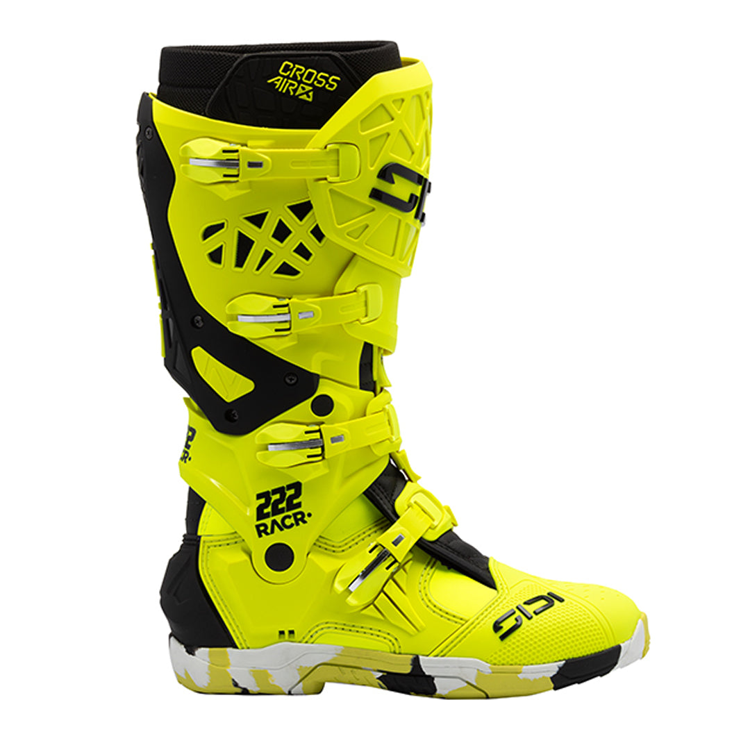 Crossair X RACR Limited Edition Fluorescent Yellow Motorcycle Boots