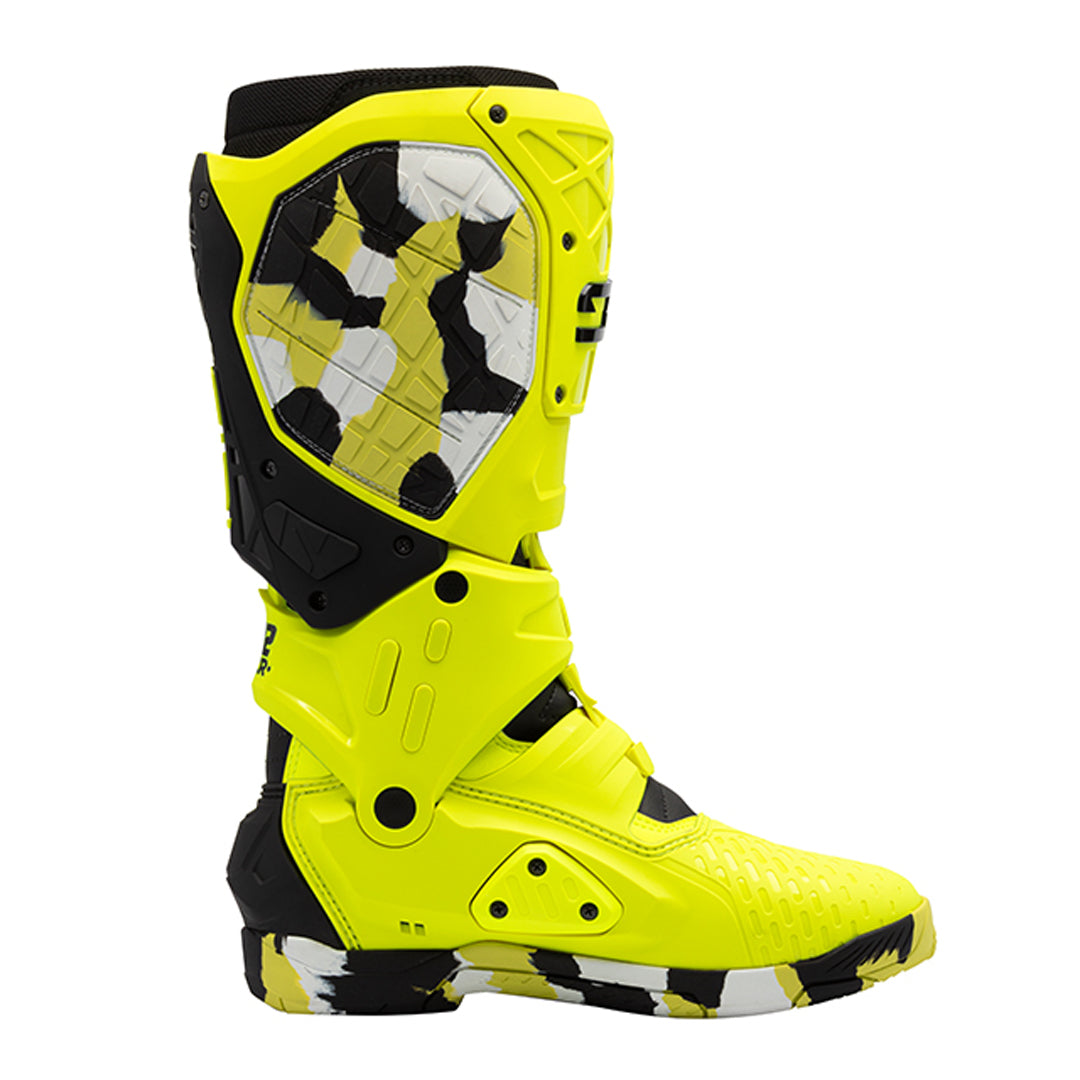 Crossair X RACR Limited Edition Fluorescent Yellow Motorcycle Boots
