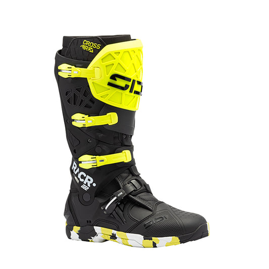 Crossair X RACR Limited Edition Black & Yellow Motorcycle Boots