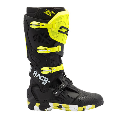 Crossair X RACR Limited Edition Black & Yellow Motorcycle Boots