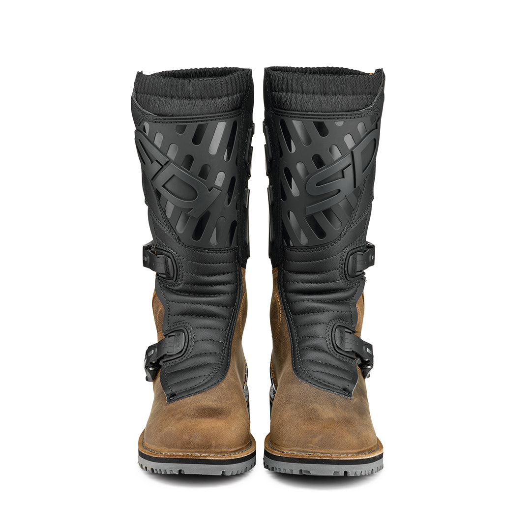 Trial Zero 2 Tobacco Brown & Black Motorcycle Boots