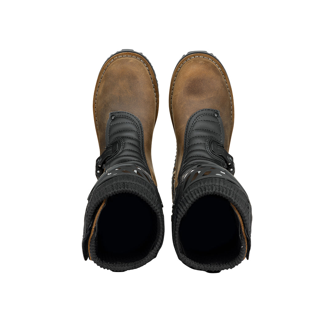 Trial Zero 2 Tobacco Brown & Black Motorcycle Boots