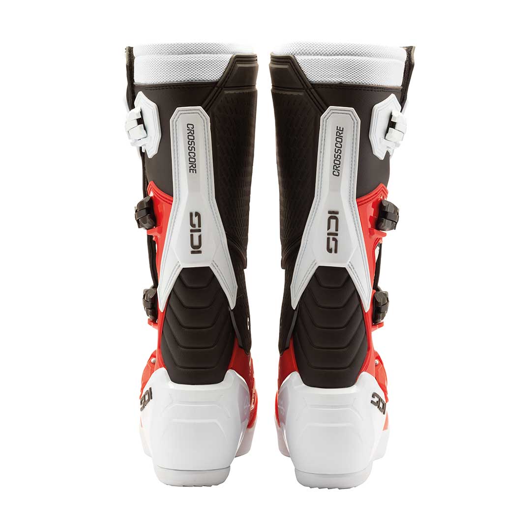 Crosscore Red, Black & White Motorcycle Boots