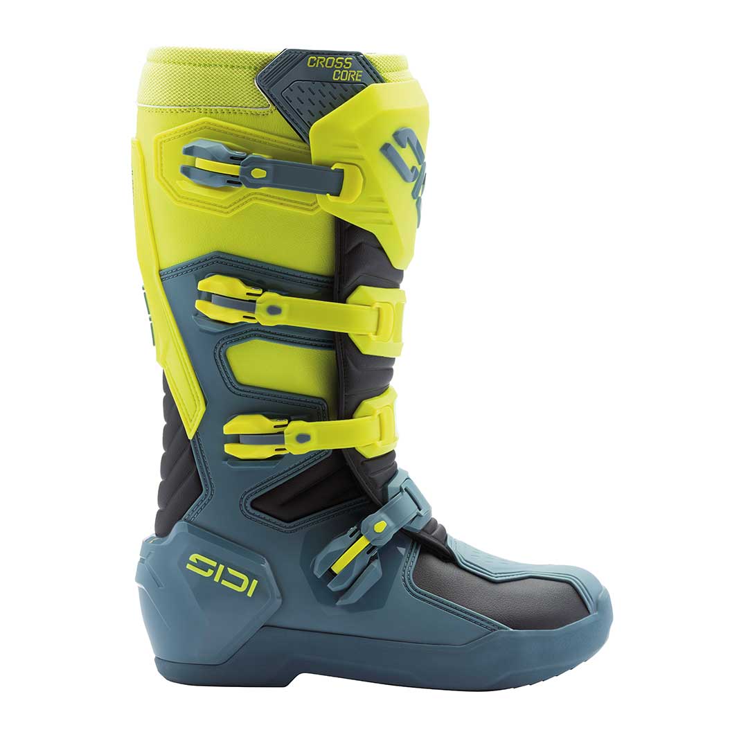 Crosscore Petrol Blue & Fluo Yellow Motorcycle Boots