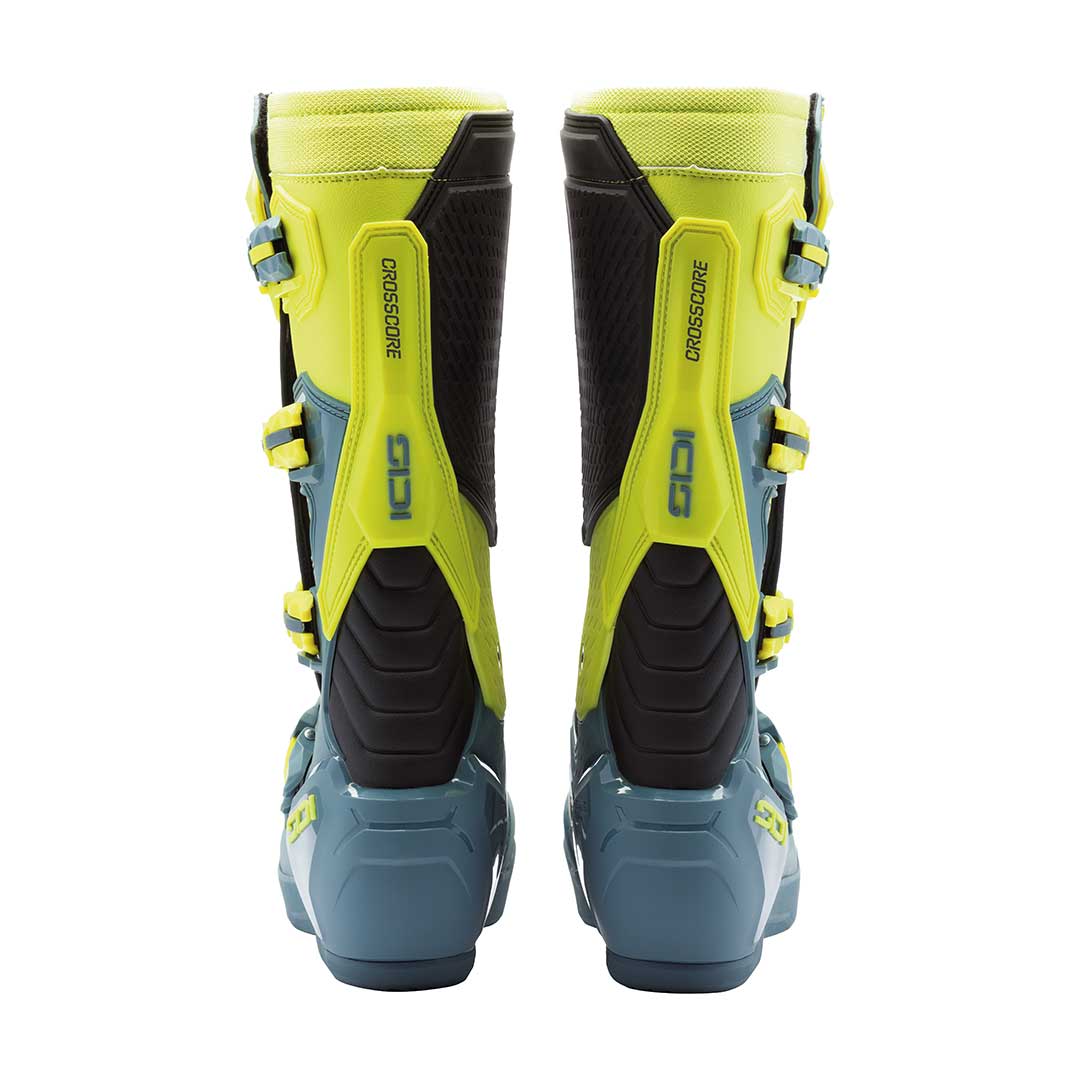 Crosscore Petrol Blue & Fluo Yellow Motorcycle Boots