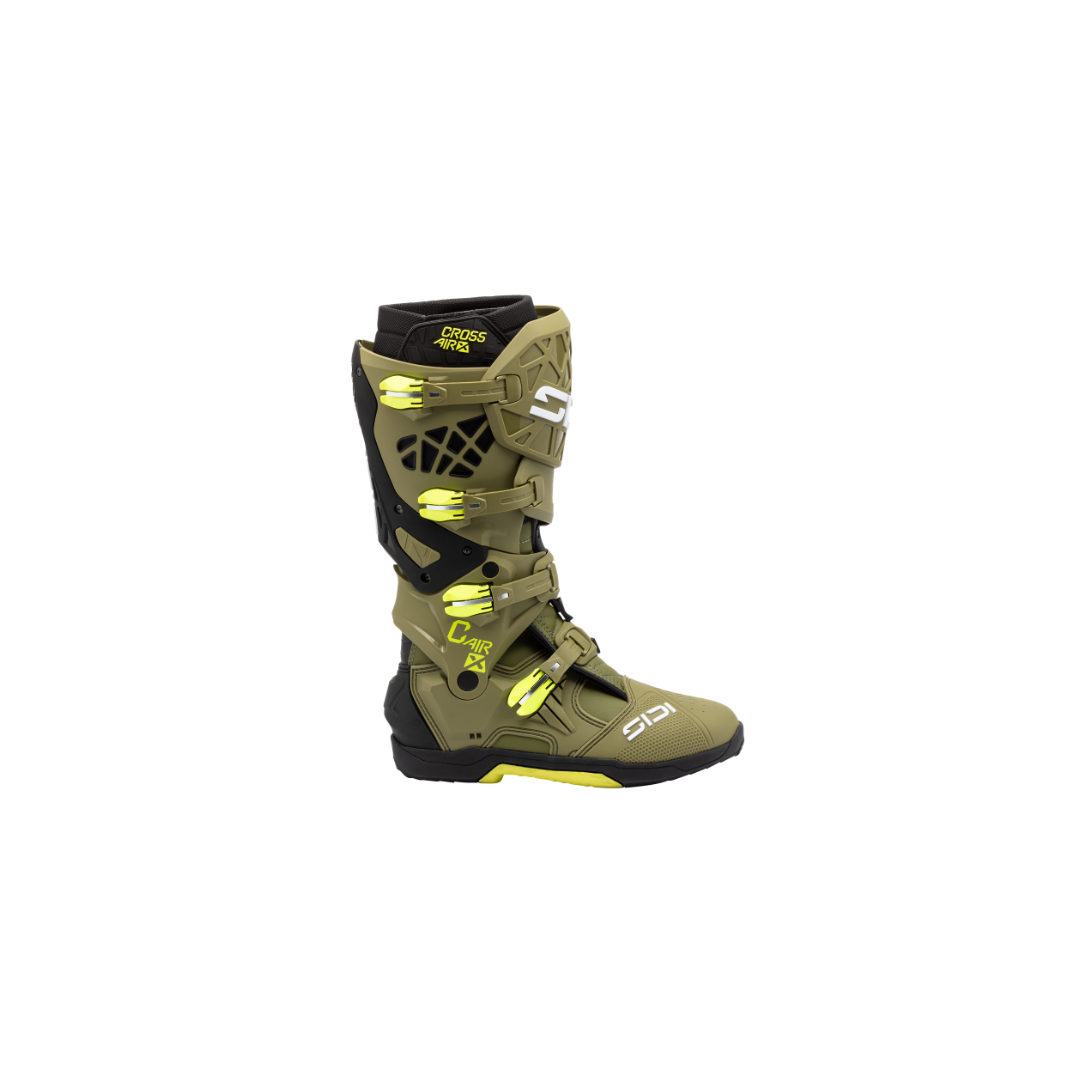 Sidi Crossair X CE Boots Olive Green/Fluo Yellow