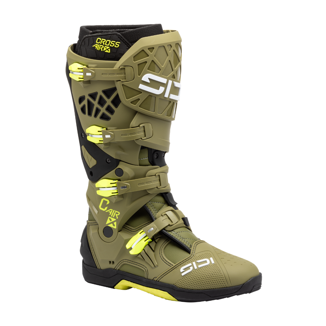 Sidi Crossair X CE Boots Olive Green/Fluo Yellow