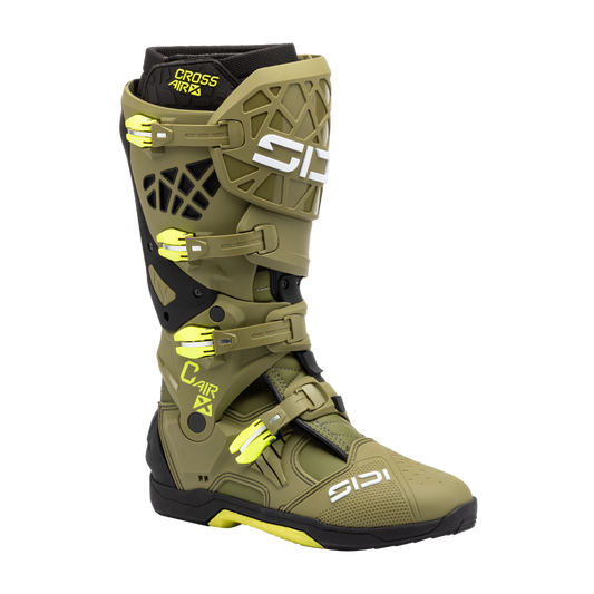 Sidi Crossair X CE Boots Olive Green/Fluo Yellow