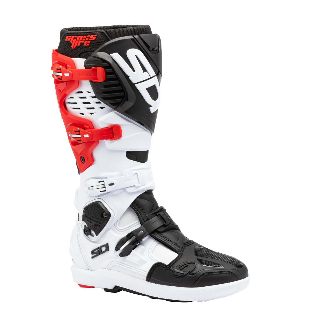 Crossfire 3 SRS White, Black & Red Motorcycle Boots